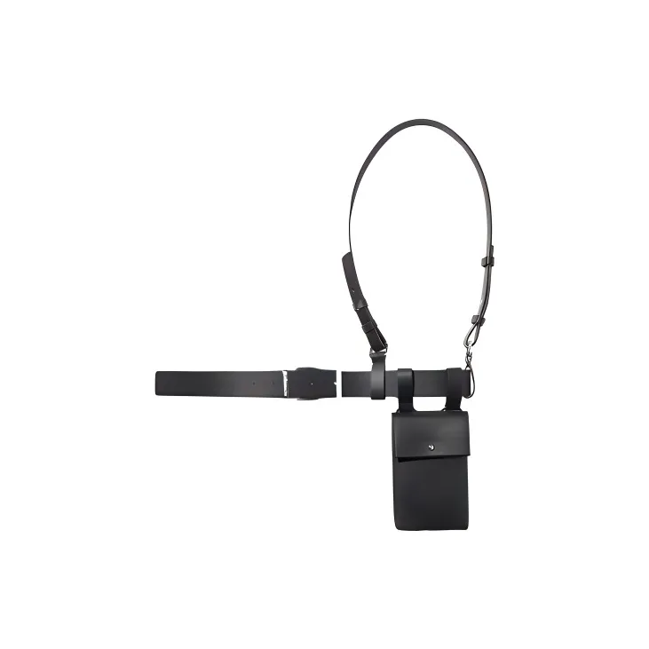 ROARINGWILD PU Leather Fanny Pack Regular Unisex Black-0