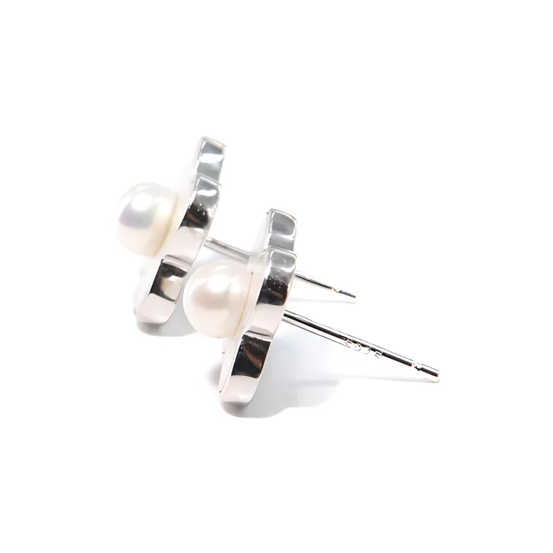 SANWUBALUOKE Pearl Stud Earrings Women's-2