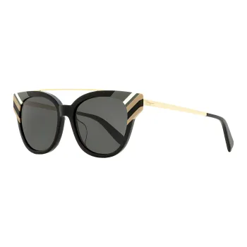FERRAGAMO Acetate Irregular Shape Sunglasses Women's Gold