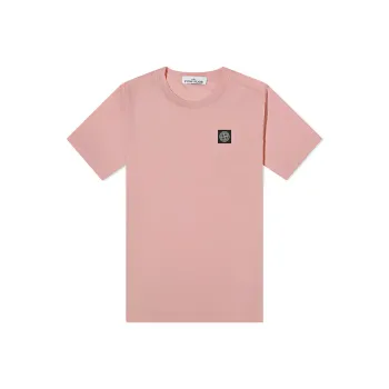 STONE ISLAND SS21 Drop Shoulder Sleeve T Shirt Men's Rose Pink