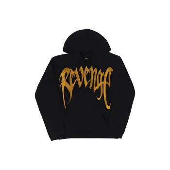 Revenge Hooded Loose Fit Regular Sweatshirt Unisex Black