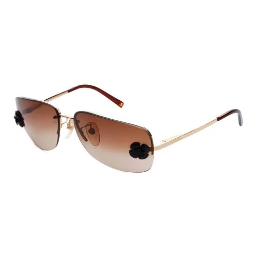 CHANEL Camellia Rectangle framed Sunglasses