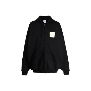 Vetements Sticker Logo Zip Up Hoodie