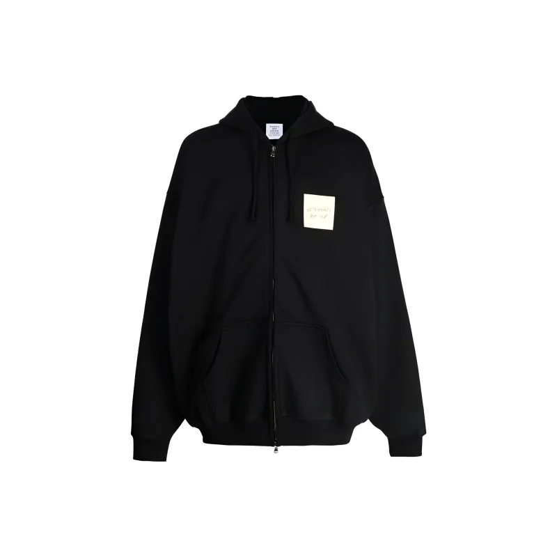 Vetements Sticker Logo Zip Up Hoodie-0