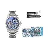 Silver Case Blue Dial Silver Steel Band