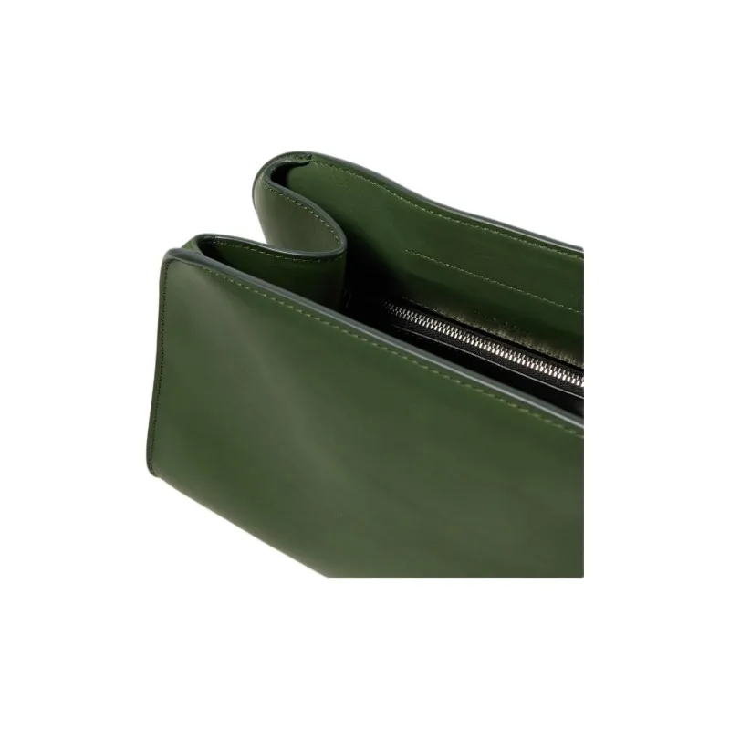 THE ROW Cow Leather Clutch Women's Forest Green-2