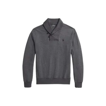 Polo Ralph Lauren Luxury Jersey Shawl Collar Knitwear Men's Gray