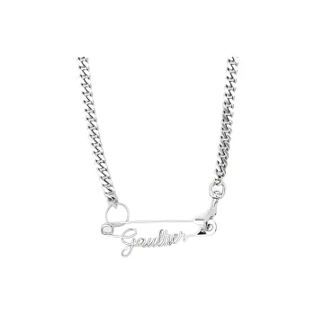 Jean Paul Gaultier Logo plaque Curb chain Necklace