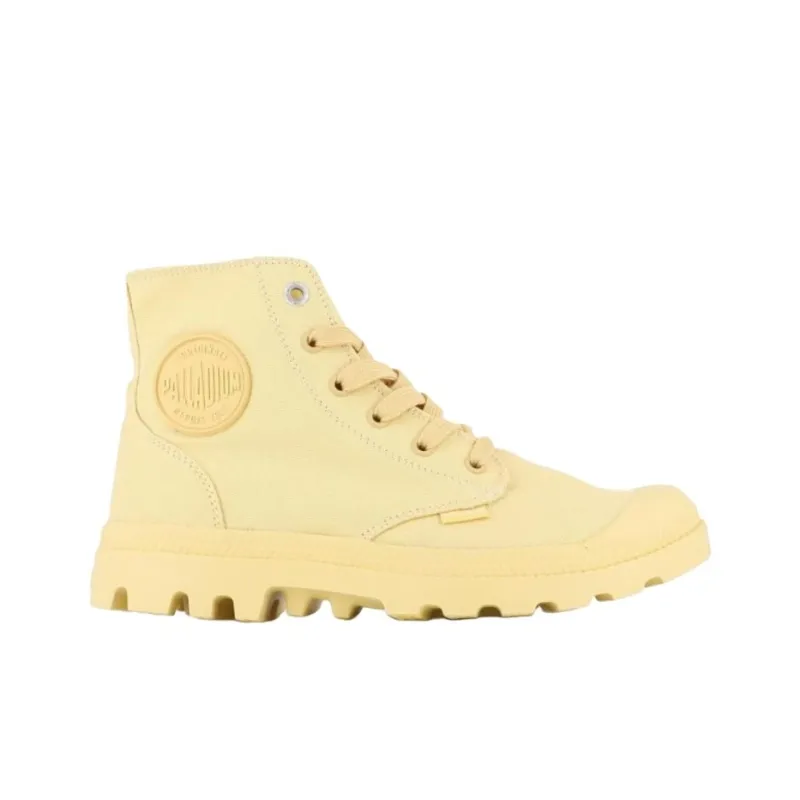 Palladium Mono Chrome Anti Slip Wear Resistant High Top Canvas Shoes Unisex Yellow-1