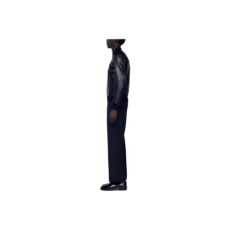 Sandro Leather Bomber Jacket-3