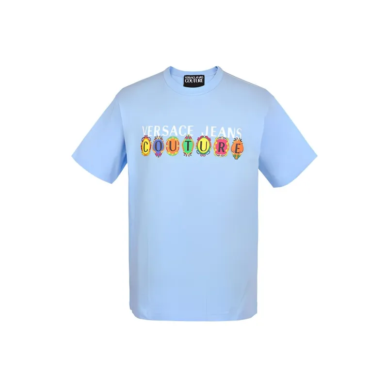 VERSACE JEANS COUTURE SS21 Regular T Shirt Men's Light Blue-0