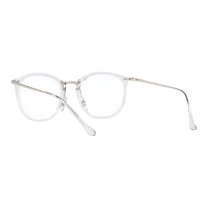 RayBan Plastic Metal Irregular Shape Eyeglass Frames Men's Silver-4
