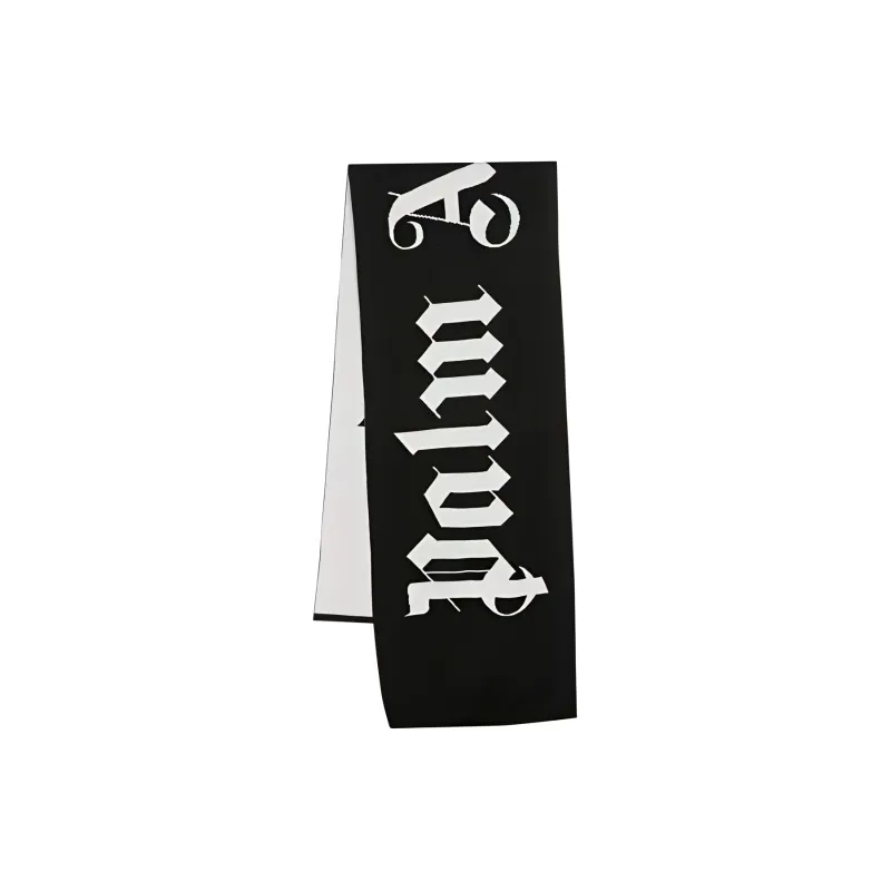 PALM ANGELS Logo Intarsia-Knit Scarf-0