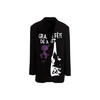 RAF SIMONS Oversized Blazer With Uniform Pockets And Print