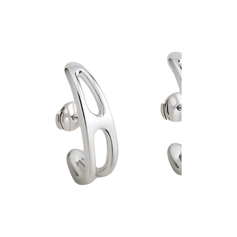 HERMES 925 Sterling Silver Earrings Women's Silver-2