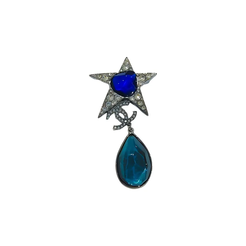 CHANEL Brooch Women's Blue/Silver-1
