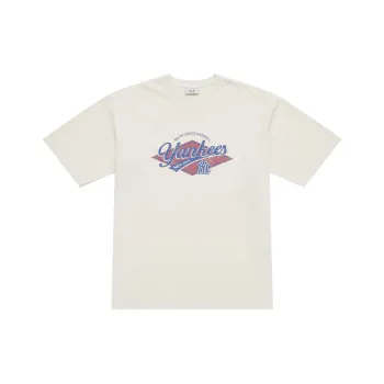 MLB Preppy Style Collection New York Yankees SS25 T Shirt Unisex Deep Ivory