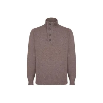 BARBOUR High-Neck Half Buttoned Knit Jumper