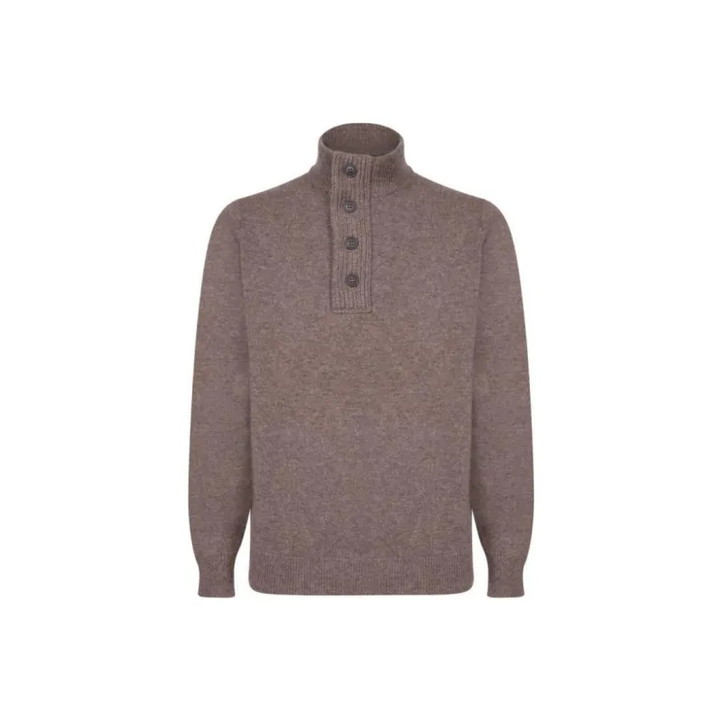 BARBOUR High-Neck Half Buttoned Knit Jumper-0