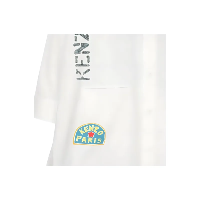 KENZO Graphic Printed Long Varsity Shirt-9