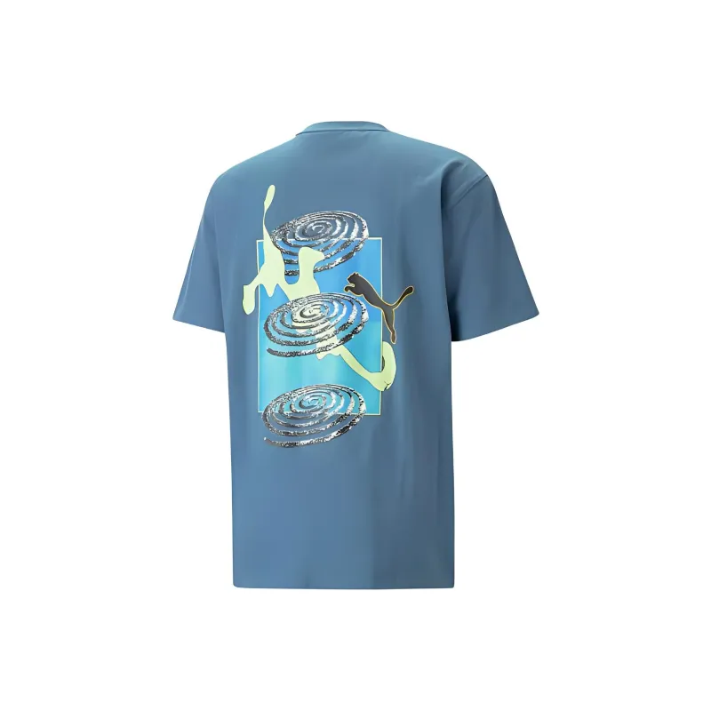 PUMA X P.A.M. Co branded Version T Shirts Unisex Blue-0