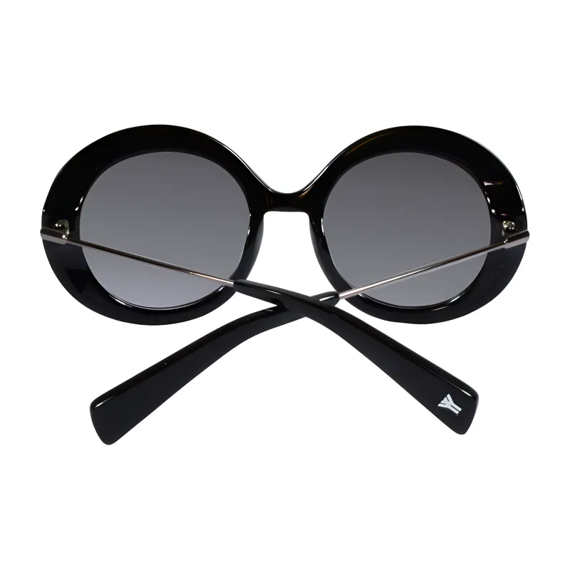 Yohji Yamamoto Round Sunglasses Women's Black-3