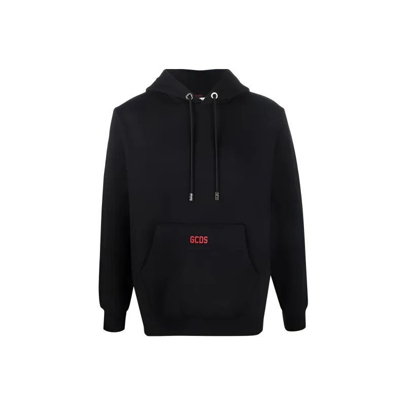 GCDS Logo Detailed Drawstring Hoodie-0