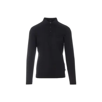 HUGO BOSS Long Sleeved Polo Shirt Men's Black