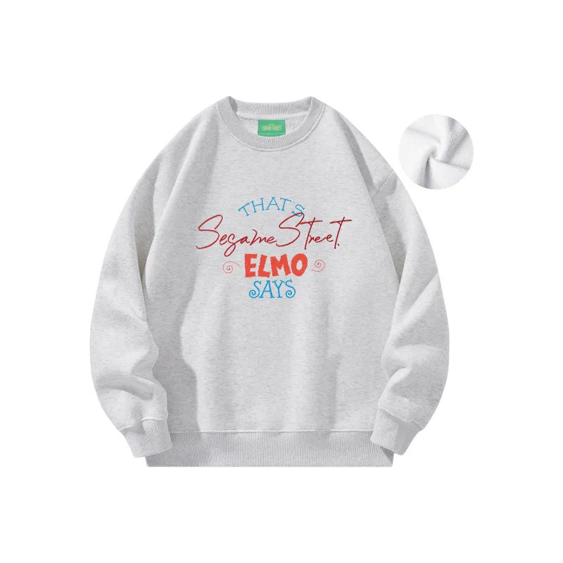 SESAME STREET Sweatshirt Thickened And Fleece Lined Optional Unisex-39
