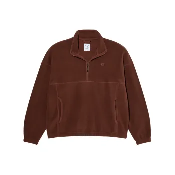 POLAR SKATE CO Ivan Half Zip Sweater Sweatshirt Unisex Burgundy