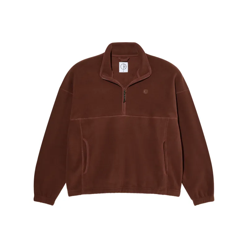 POLAR SKATE CO Ivan Half Zip Sweater Sweatshirt Unisex Burgundy-0