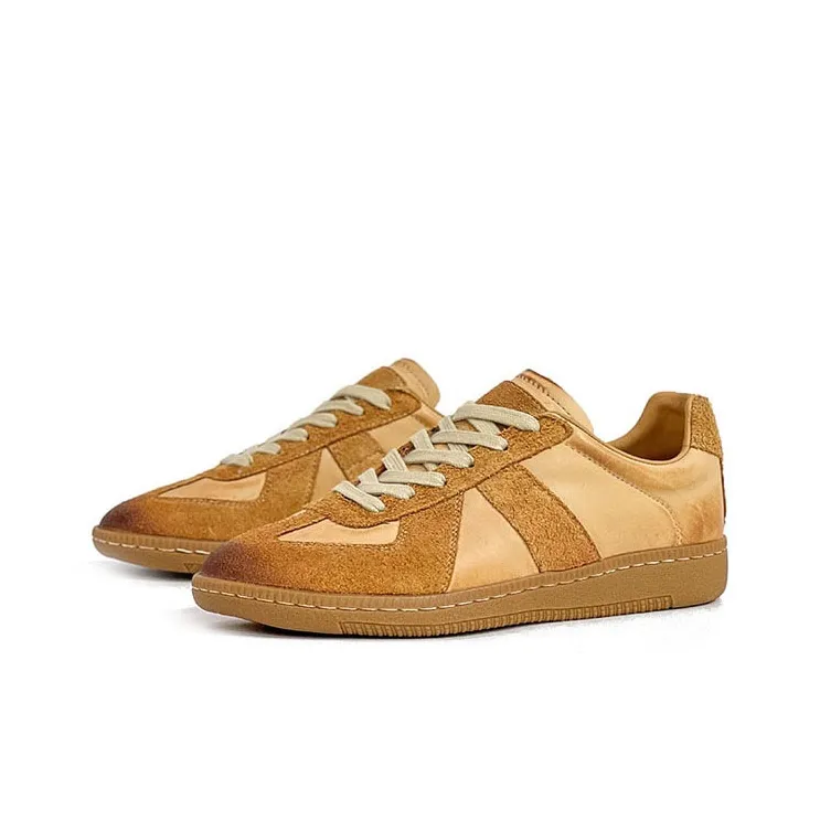 VCA Abrasion Resistant, Breathable, Moisture Wicking, Lightweight Low Top Skateboard Shoes Women's Brown Yellow-2