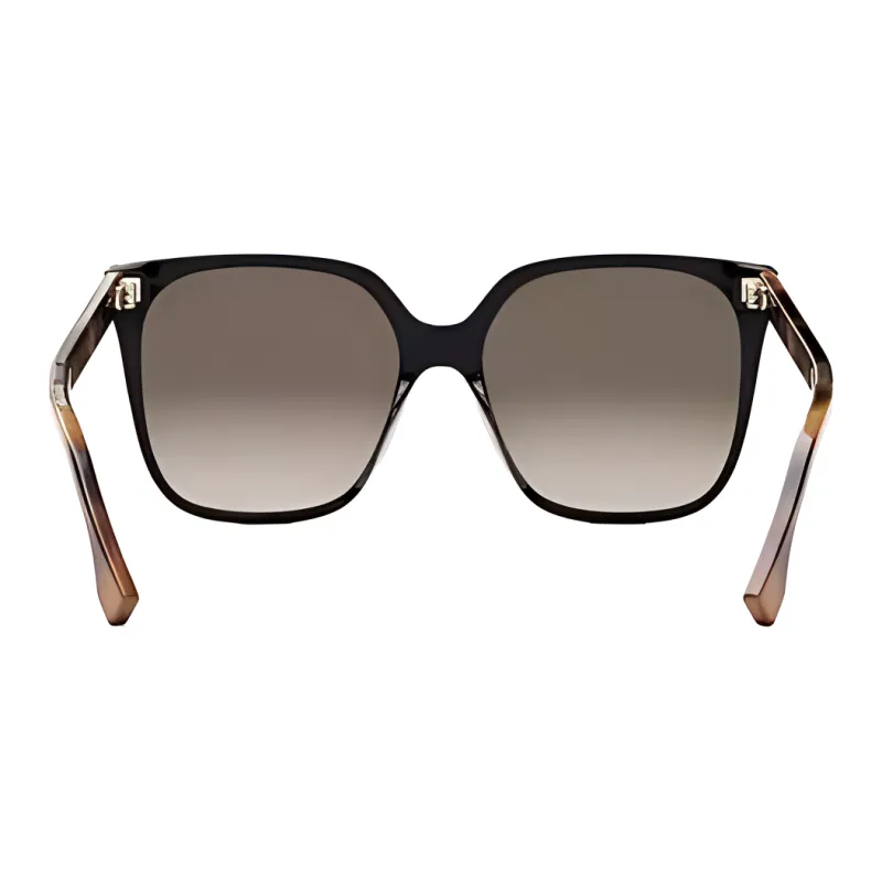 FENDI Plastic Metal Irregular Shape Sunglasses Men's Brown-4