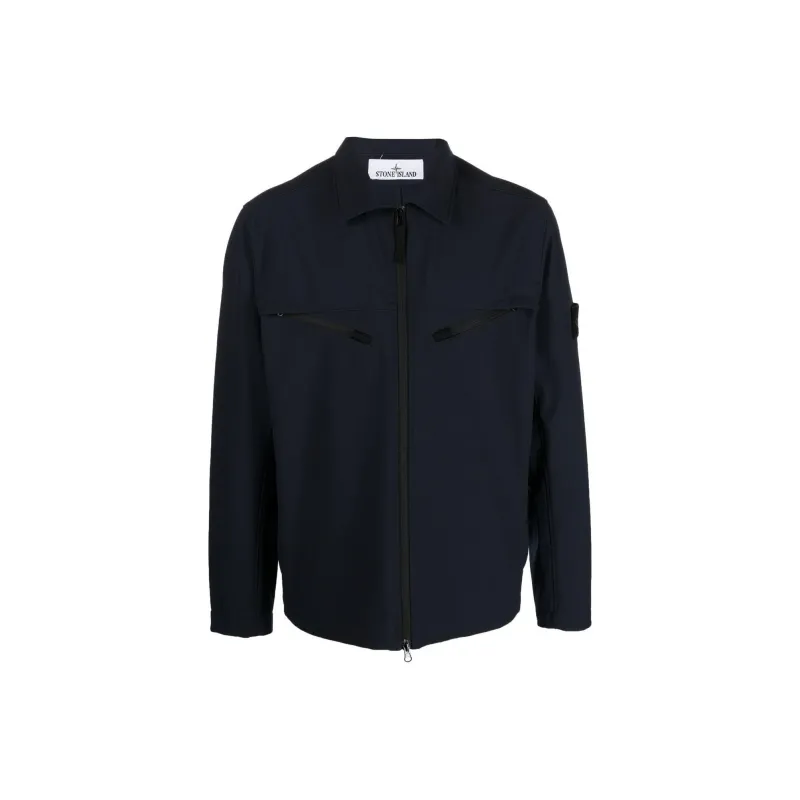 STONE ISLAND LIGHT SOFT SHELL R SERIES SOFT SHELL Jackets & Coats Men's Marine Blue-0