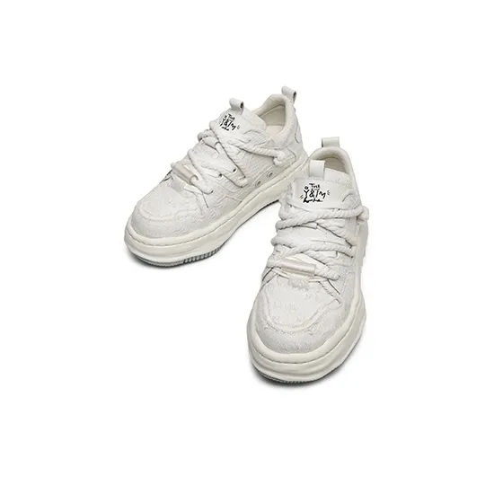APRHE Slip Resistant, Abrasion Resistant, Breathable, Height Increasing Low Top Skateboard Shoes Unisex White-1