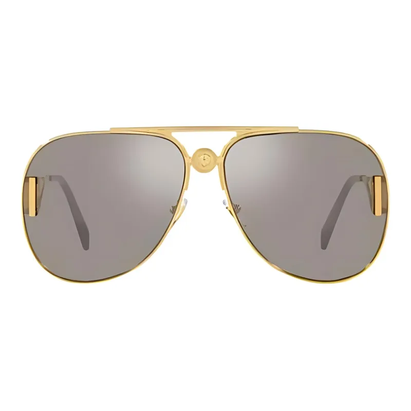 VERSACE Metal Aviator Sunglasses Unisex Gold-1