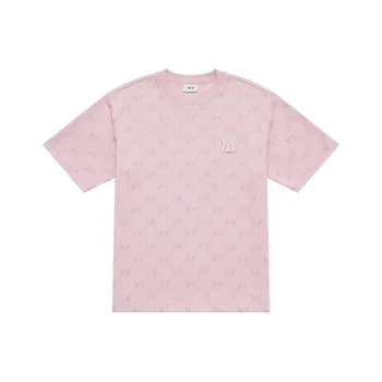 MLB MONOGRAM Collection New York Yankees SS25 T Shirt Unisex Hemp Pink