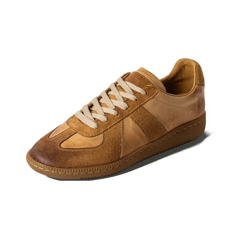 VCA Abrasion Resistant, Breathable, Moisture Wicking, Lightweight Low Top Skateboard Shoes Women's Brown Yellow-3