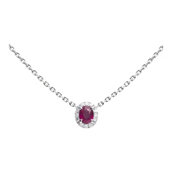 Redline Diamond Ruby White Gold Necklaces Women's Red