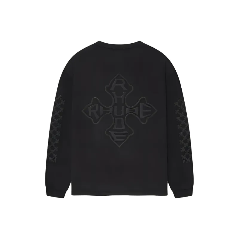 RHUDE Cross Logo Long Sleeve Tee-1