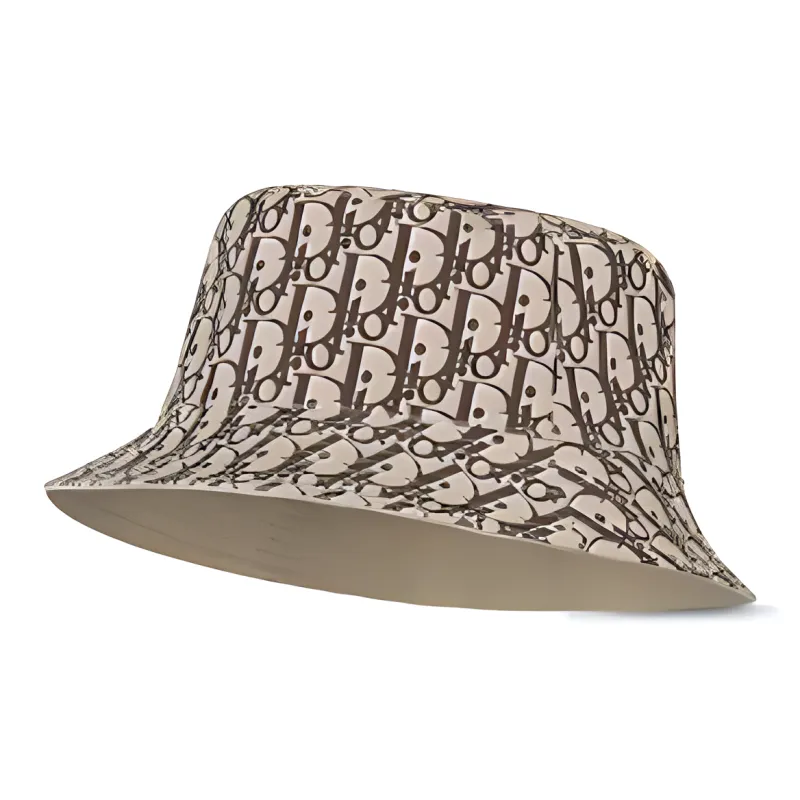 DIOR Cotton Bucket Hats Men's Khaki/Brown-3