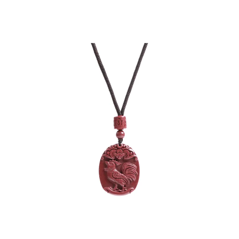 Yo sheng Reconstructed Cinnabar Jade Necklaces Unisex-28