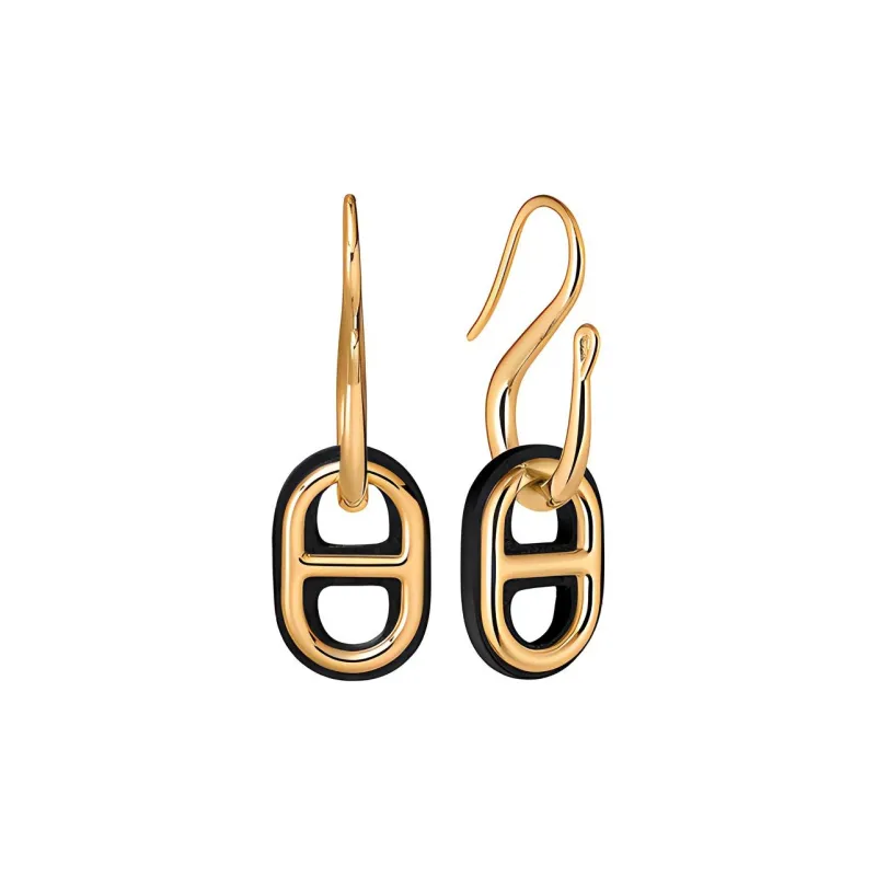 HERMES O'Maillon Earrings Women's Black-0