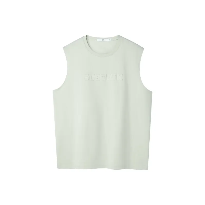 HLA Tank Tops Men's Light Green Pattern 08-0