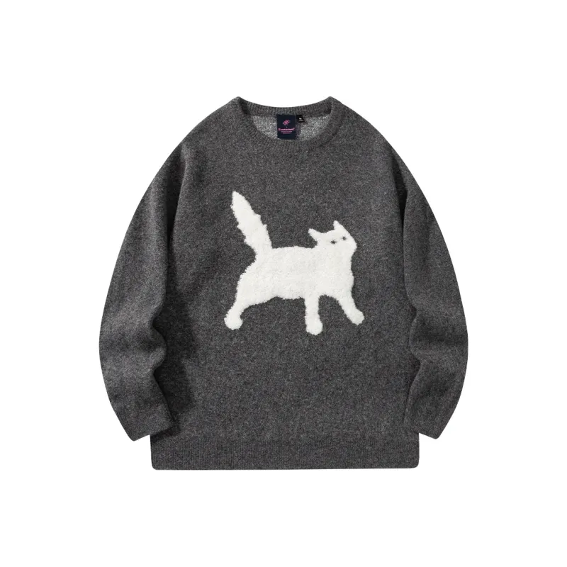 Suamoment Autumn Vintage Casual Couple Loose Fit Knitwear Unisex-0
