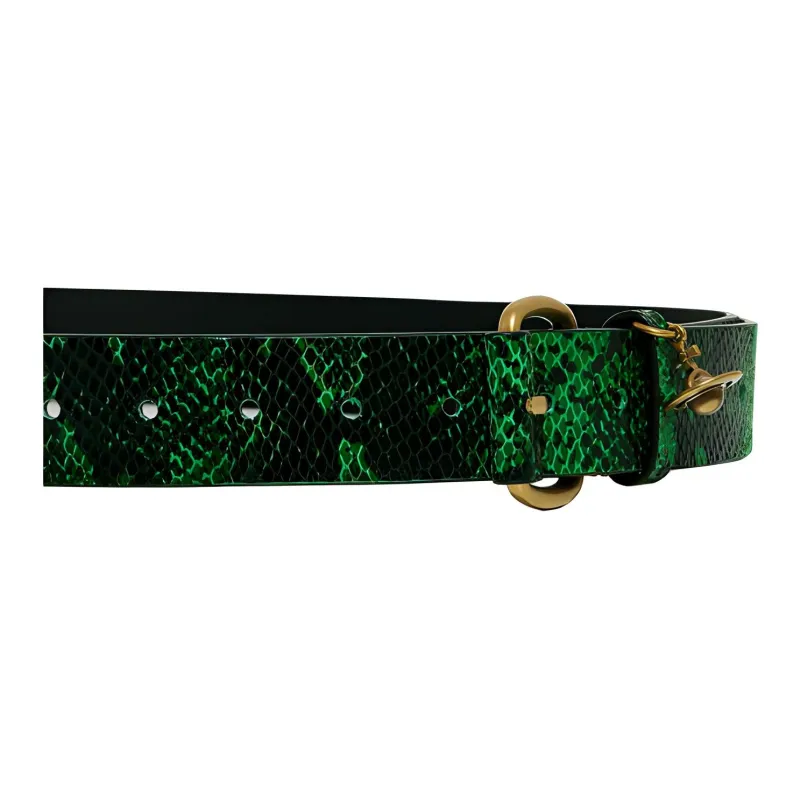 Vivienne Westwood Leather Zinc Alloy Leather Belts Unisex Green --1