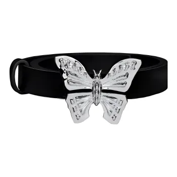 DIOR Butterfly Clasp Ring Women's Black Width: 2CM