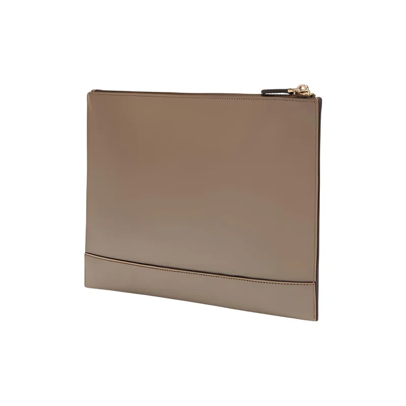 FENDI Cow Leather Clutch Medium Size Women's Brown-2