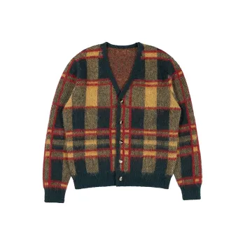 COUNTRY MOMENT Knitwear Unisex Yellow Green Plaid
