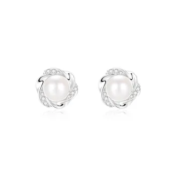 SHEEHHYY S999 Fine Silver Stud Earrings Women's
